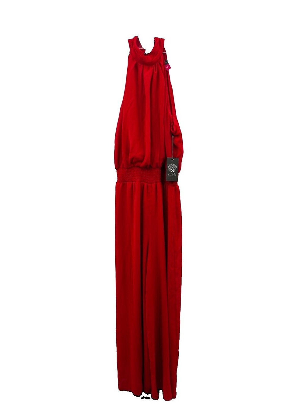 Vince Camuto Women's Halter Tie-Back Wide-Leg Jumpsuit - Ultra Red Size S